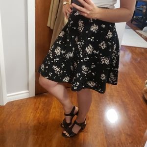 Knee-length floral skirt